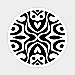 Black and White Heart Abstract Magnet